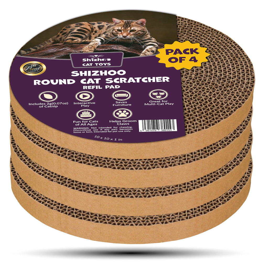 Natural recycled cardboard surface supports durable scratching for cats.