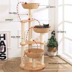 SHODMI eight-centimeter sisal posts ideal for clawing and durability.