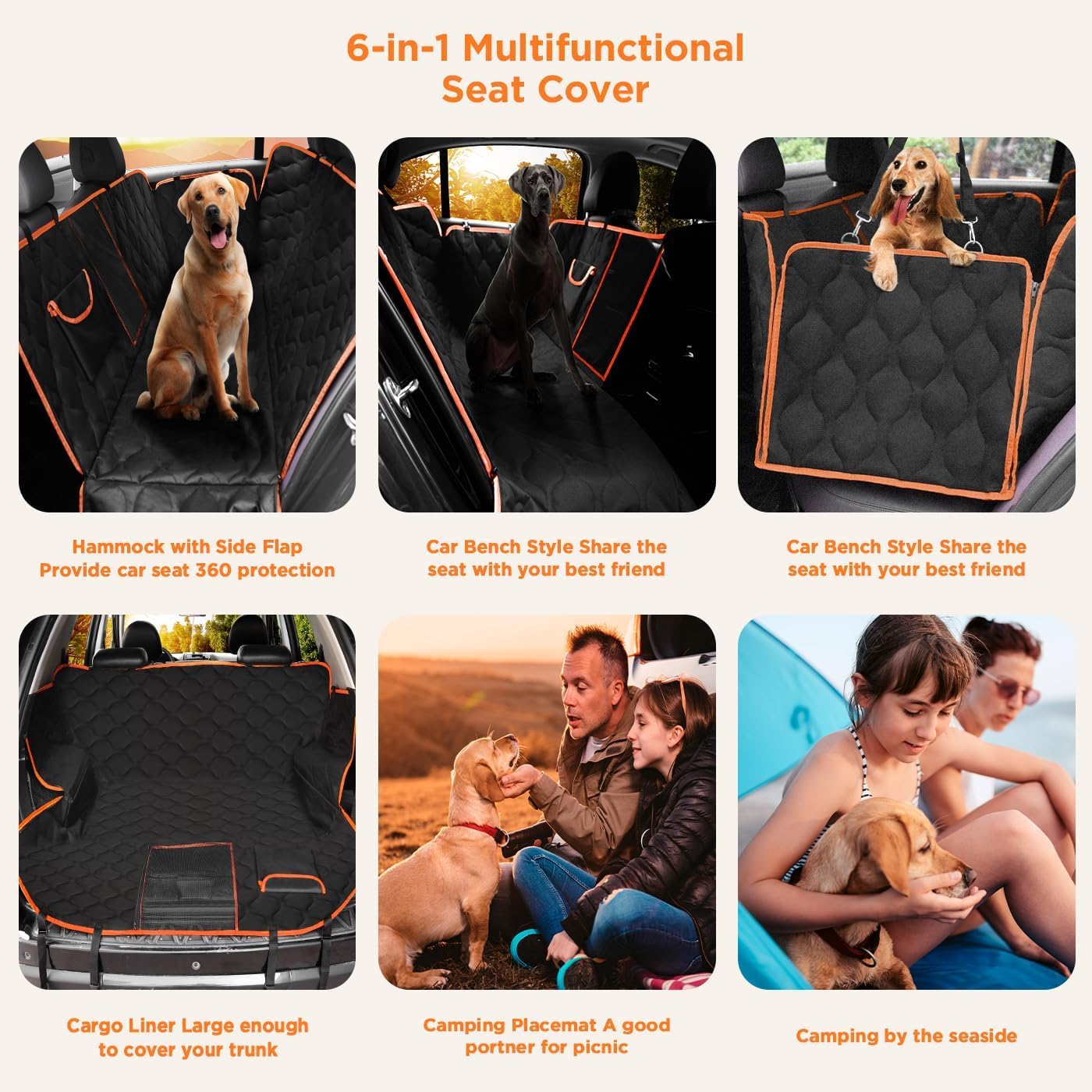 Shodu side flaps extend protection for the entire back seat.