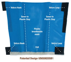 SHOOFLY legwear edge features felt to prevent burrs and embedded debris.