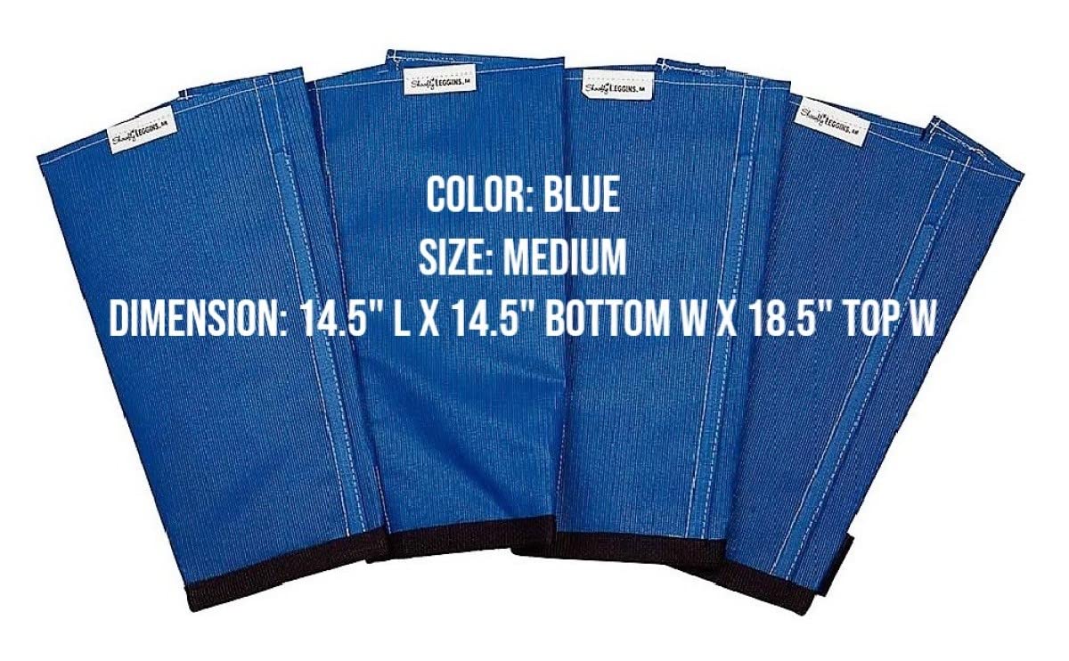 SHOOFLY Leggins blue mesh with closure straps ensuring secure fit during rides