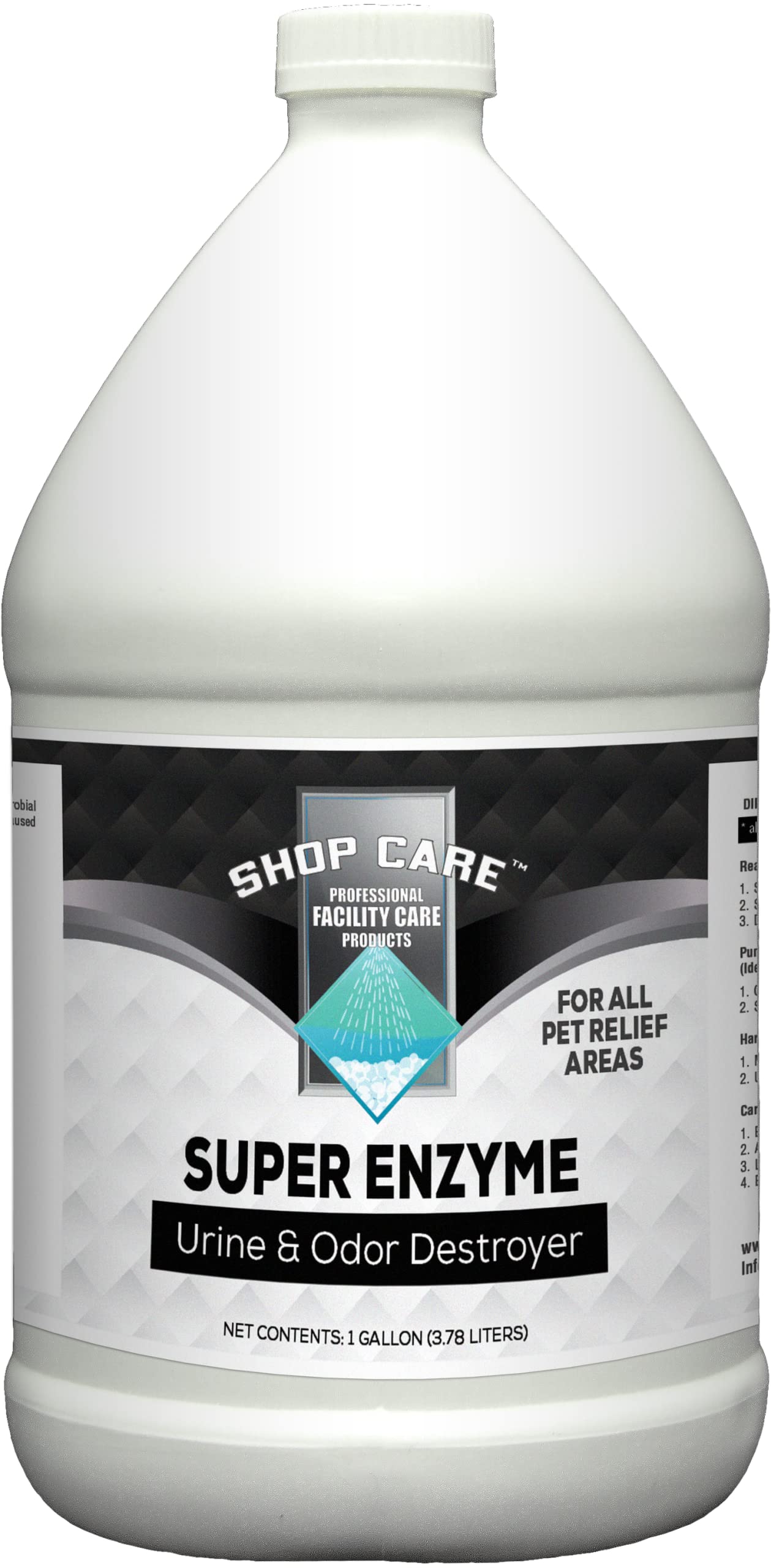 Shop Care Super Enzyme Urine and Odor Destroyer gallon bottle for pet odor control.