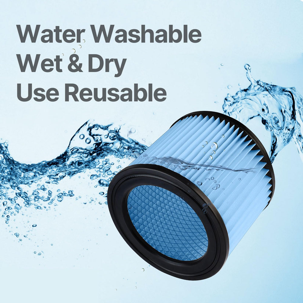 Shop-Vac wet-dry-use filter suited for dry and wet messes at home or office.