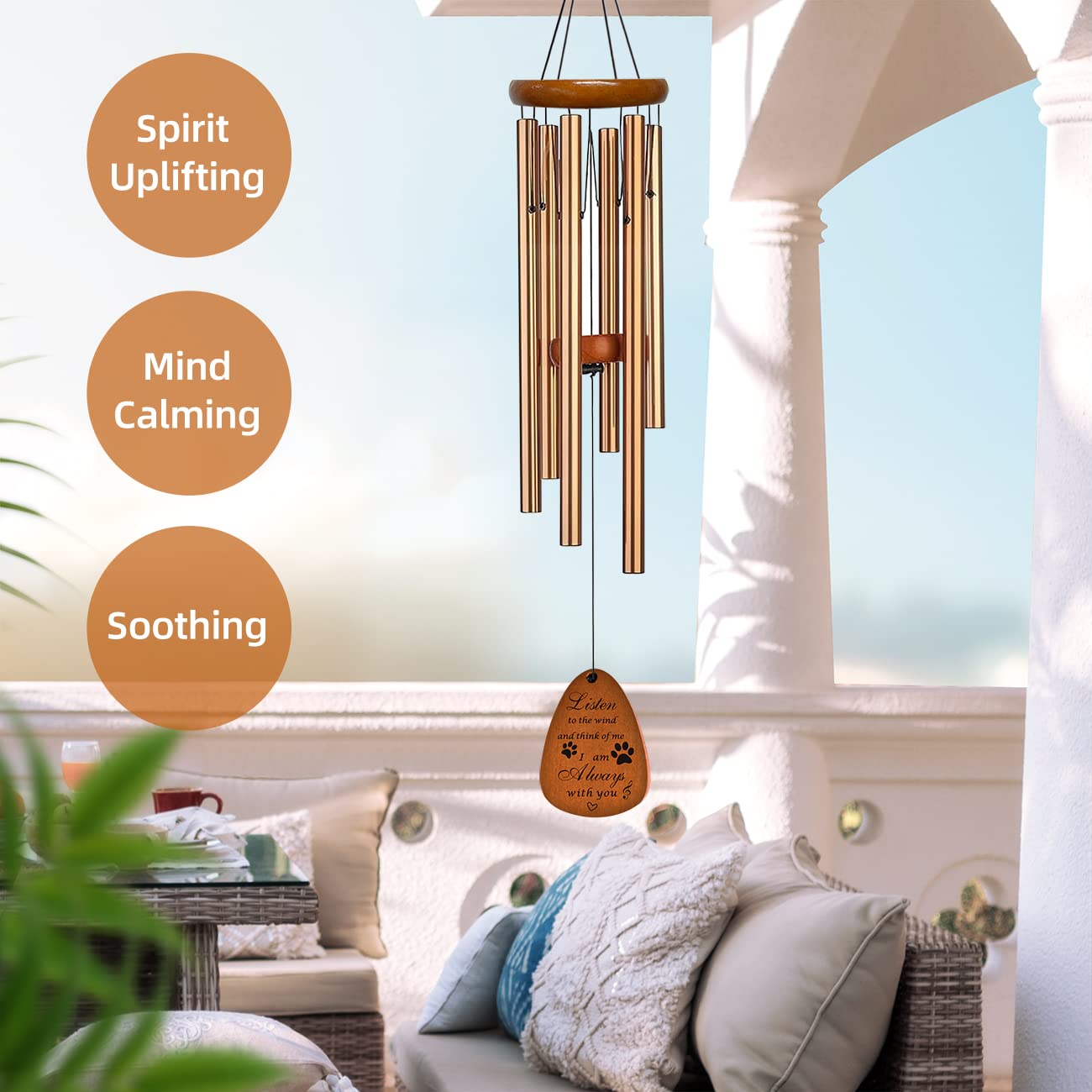 SHOW-YA wind chimes displayed near a window catching a breeze