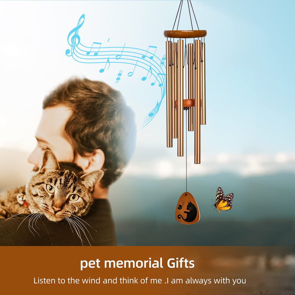 SHOW-YA wind chimes with paw and heart beads symbolizing lasting memory