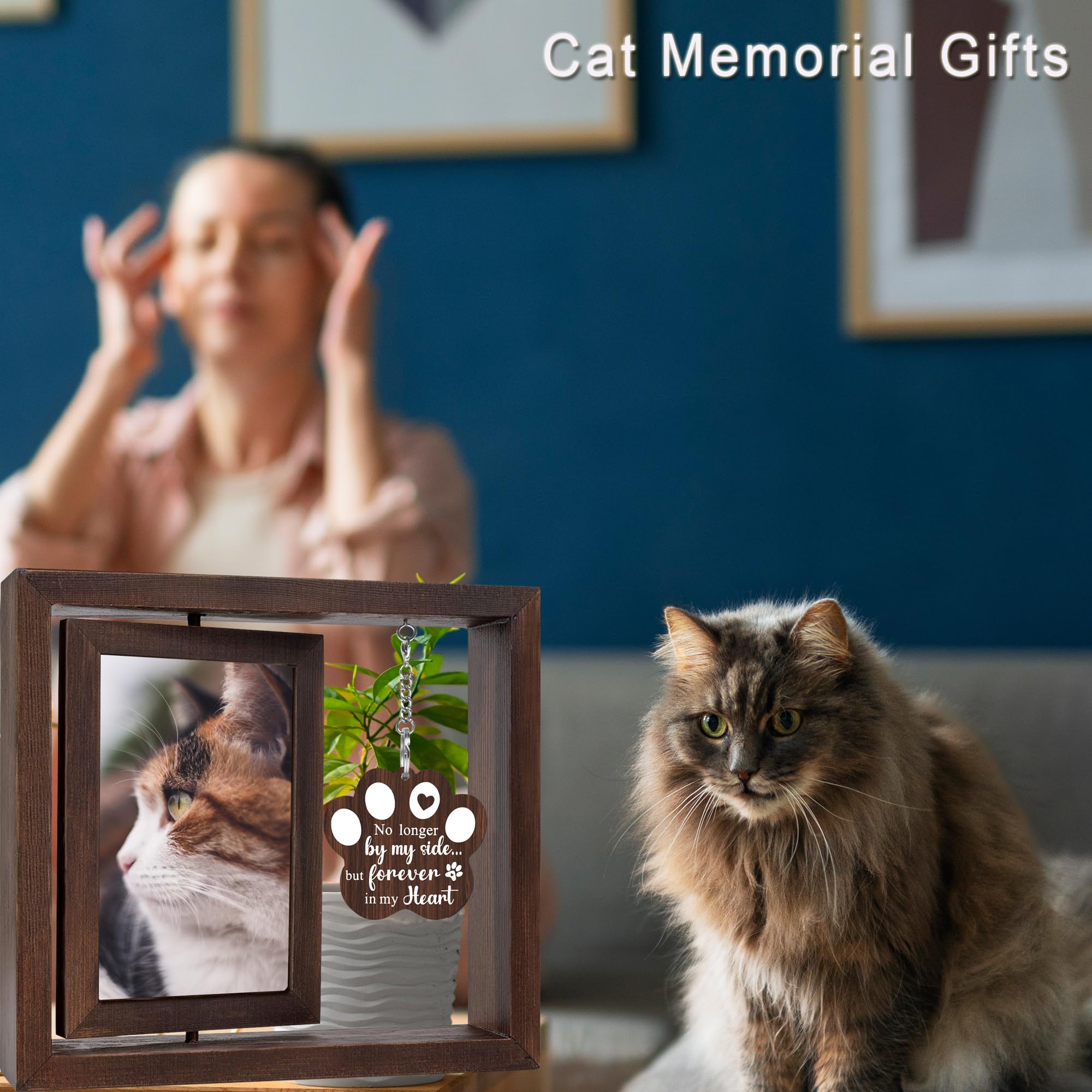 SHOW-YA wooden texture frame with vintage finish complements home decor.