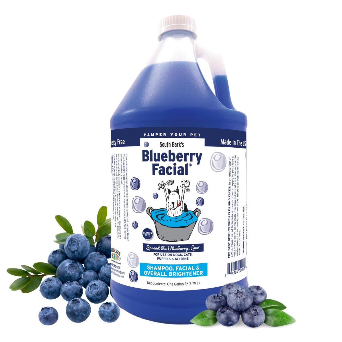 Showseason South Bark Blueberry Facial bottle pour for gentle facial cleansing