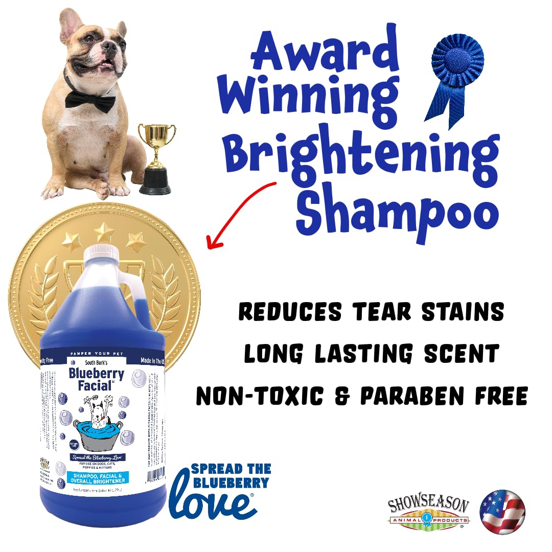 Showseason Blueberry Facial face wash application for spa-like pet care