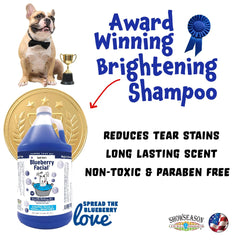 Showseason Blueberry Facial face wash application for spa-like pet care