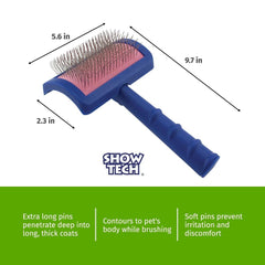 Ergonomic handle on Show Tech Tuffer Than Tangles slicker brush