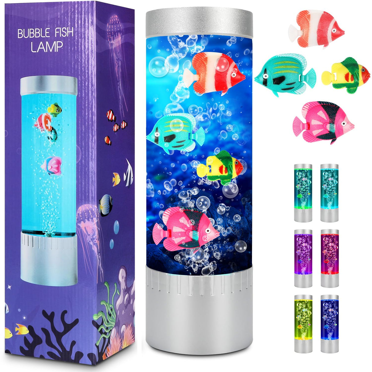 SHTALHST bubble fish lamp with glowing bubbles for calming ambience.