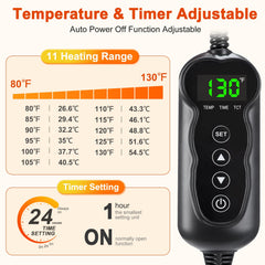 SHU UFANRO heating pad with 11 temperature settings for customizable comfort.