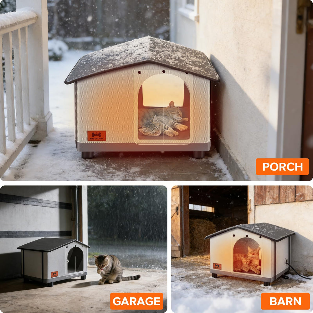 SHU UFANRO outdoor cat house 8.2 ft cord for flexible placement