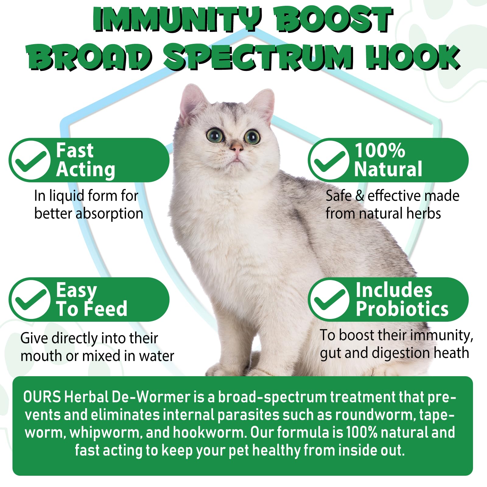 Shuangjia herbal cleanse drops offer gentle cleansing for cats.