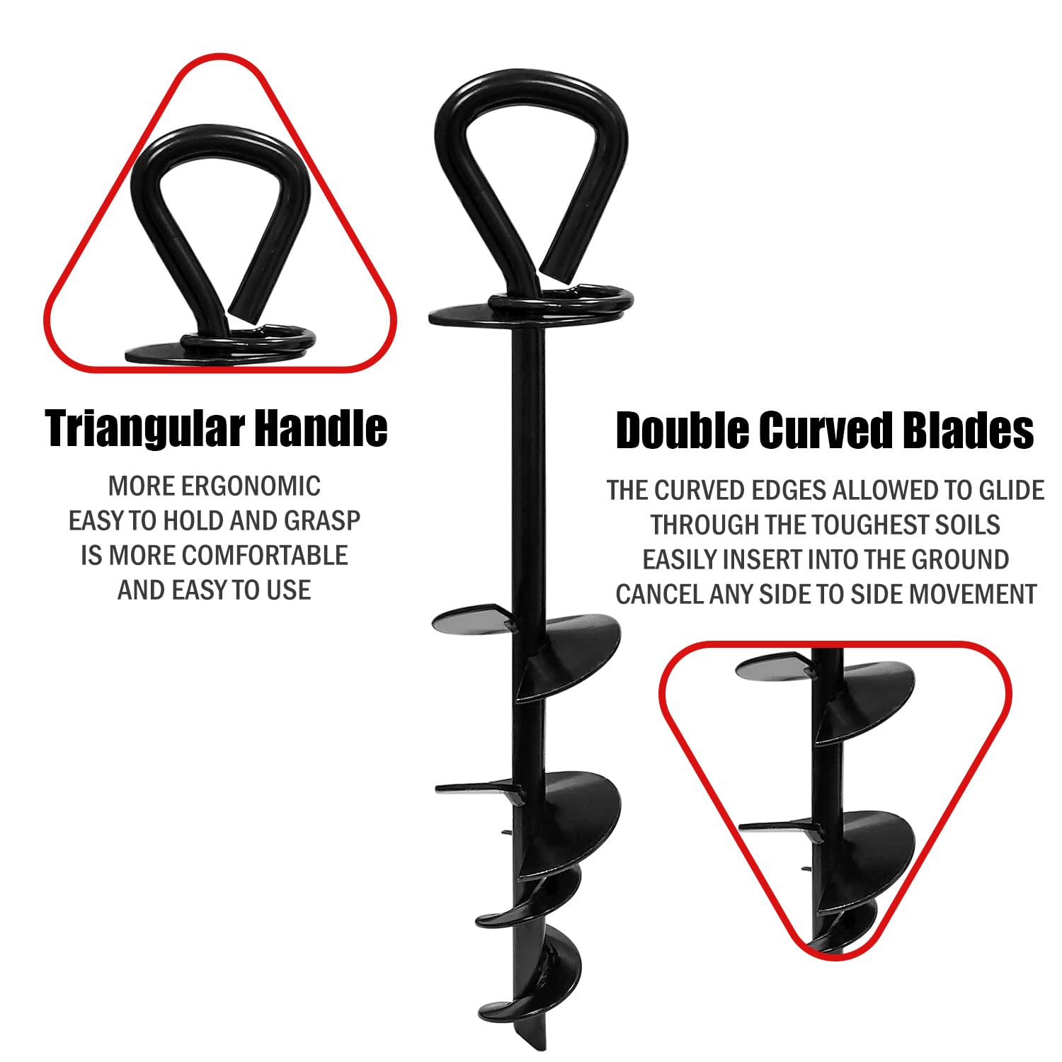 SHUNAI spiral stake anchors in sand, ideal for beaches and camps.