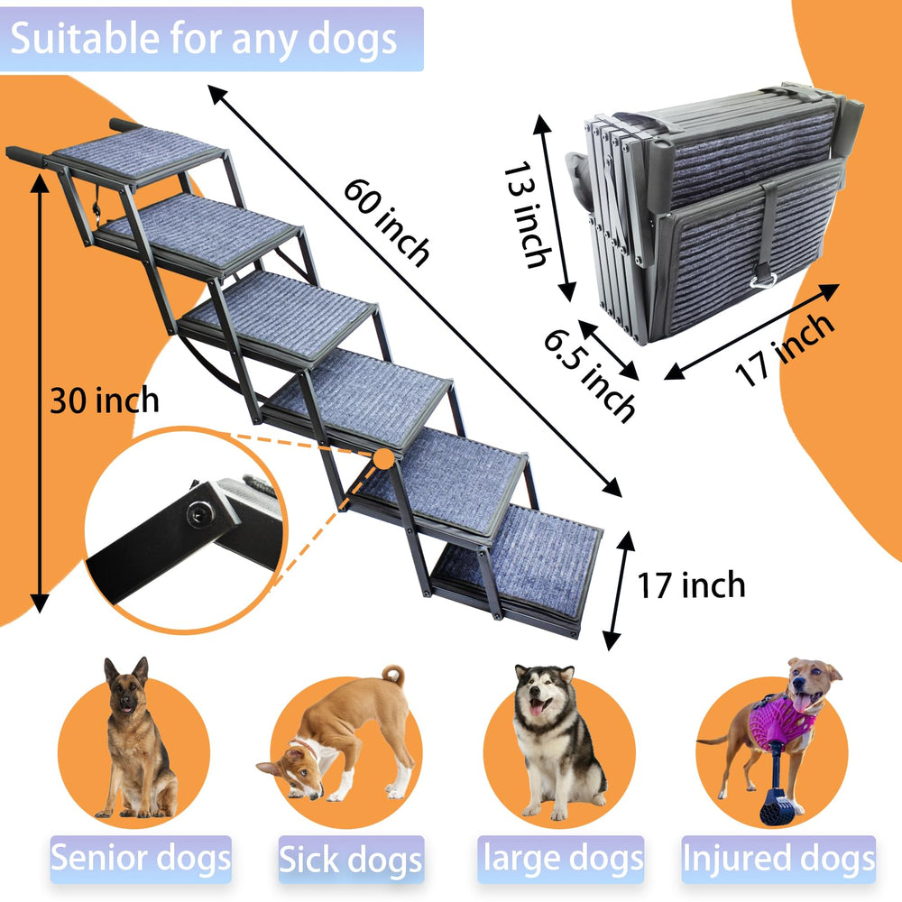 SHUNLONG dog ramp safety locks keep extended stance secure.