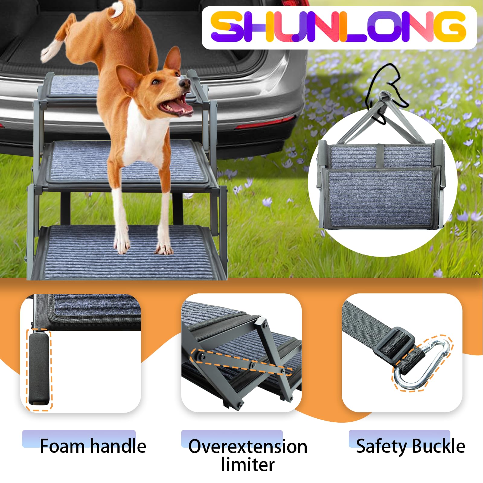 SHUNLONG ramp closeup of anti-slip rug surface for traction