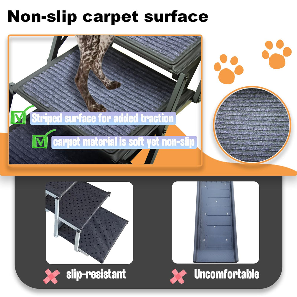 SHUNLONG extra-wide dog ramp for SUV and truck use with stable grip.