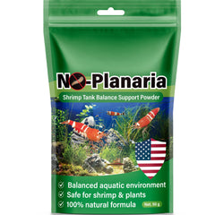 SHUNNIUB Balance Powder jar close-up showing plant-based formula for shrimp tanks