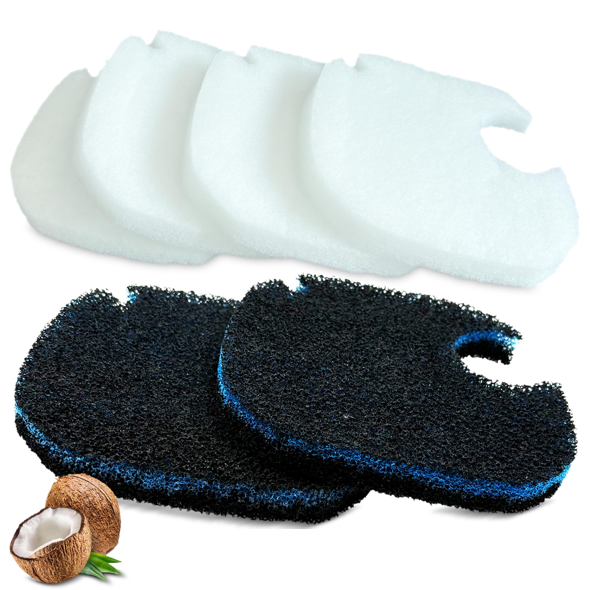 ShuRex six-pack cotton white floss pads for AmosJoy; helps trap debris and keep water clear.