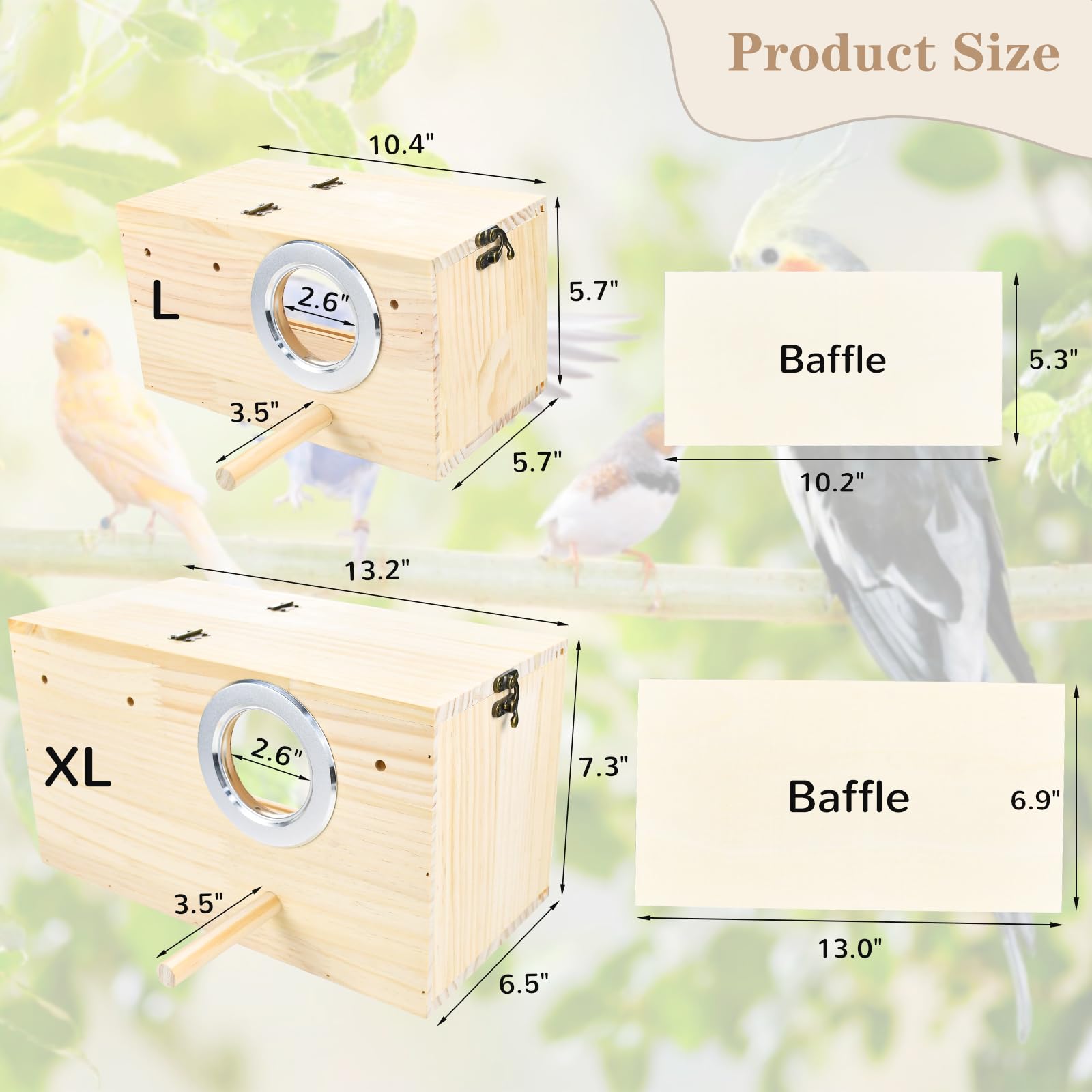 ShuRung parrot nesting box transparent acrylic window enables easy observation of nest.