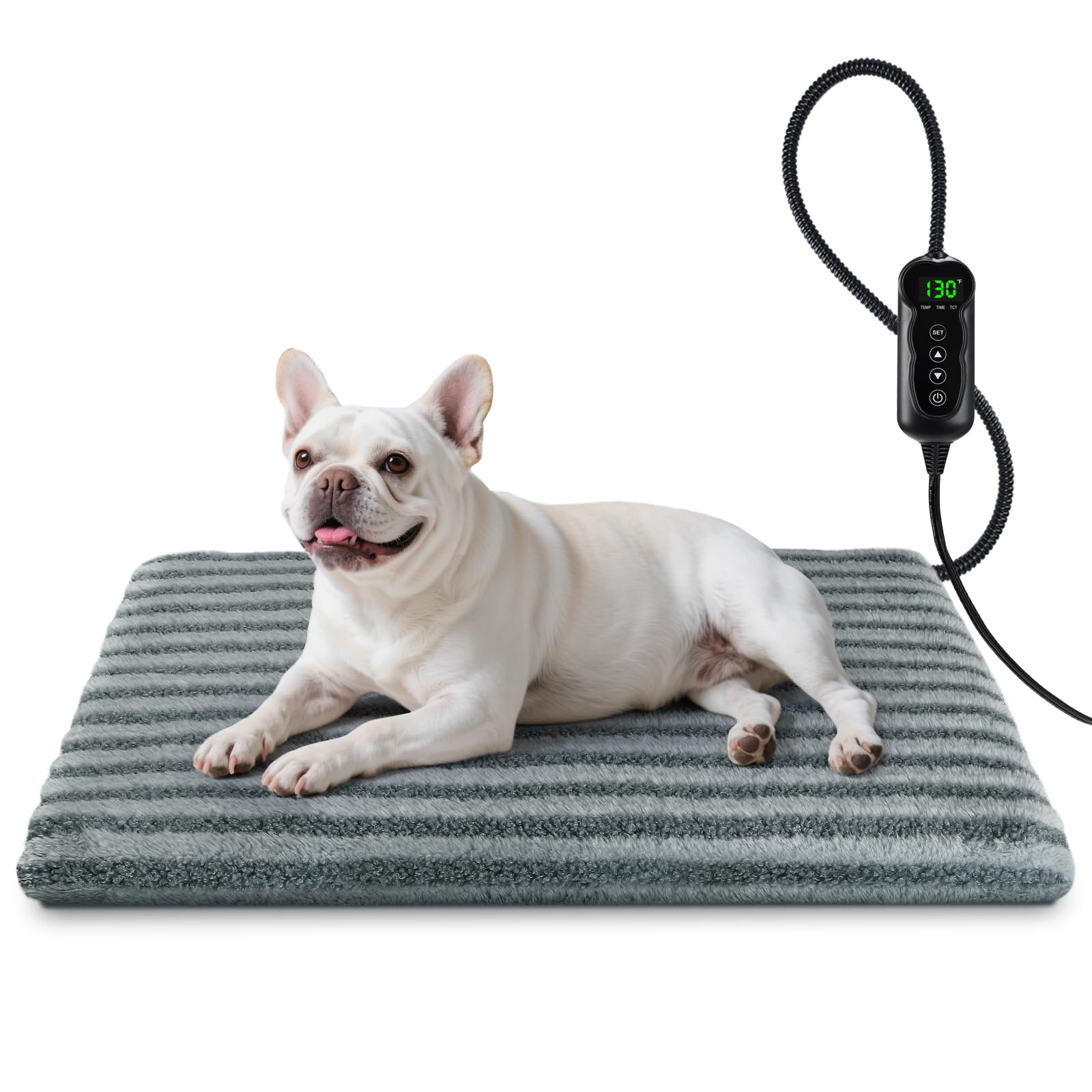 SHU UFANRO pet heating pad with waterproof cover provides cozy warmth for pets.