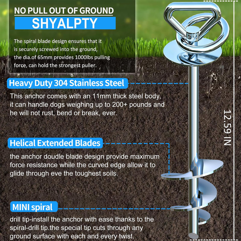 SHYALPTY auger-style stake design eases ground penetration for quick setup.