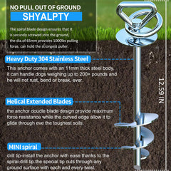 SHYALPTY auger-style stake design eases ground penetration for quick setup.