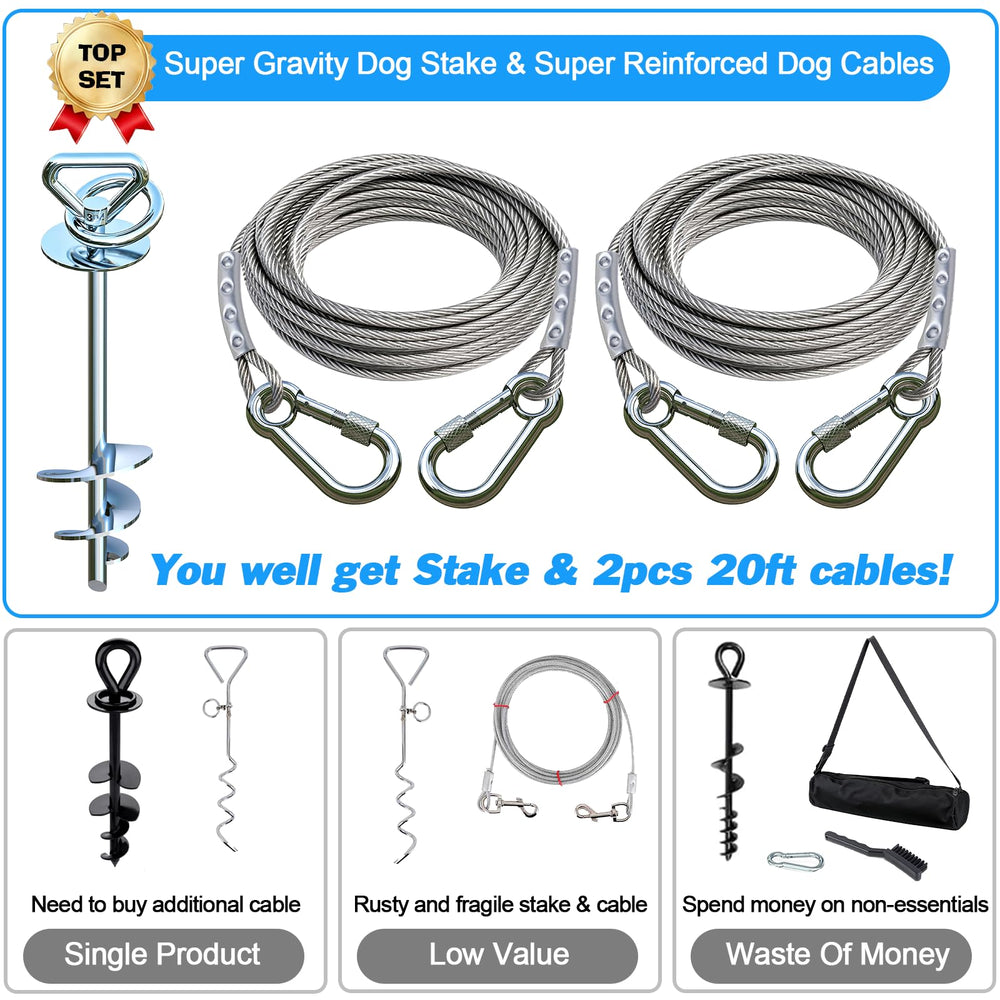 SHYALPTY 360 swivel dog run anchor prevents tangling during walks.