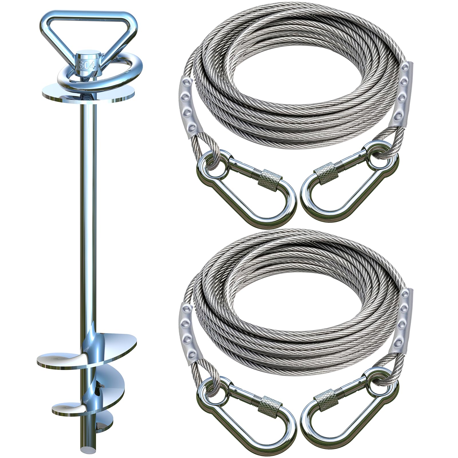 SHYALPTY dog tie-out cable 20ft in use for safe outdoor exploration.