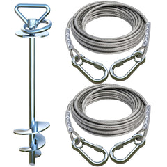 SHYALPTY dog tie-out cable 20ft in use for safe outdoor exploration.
