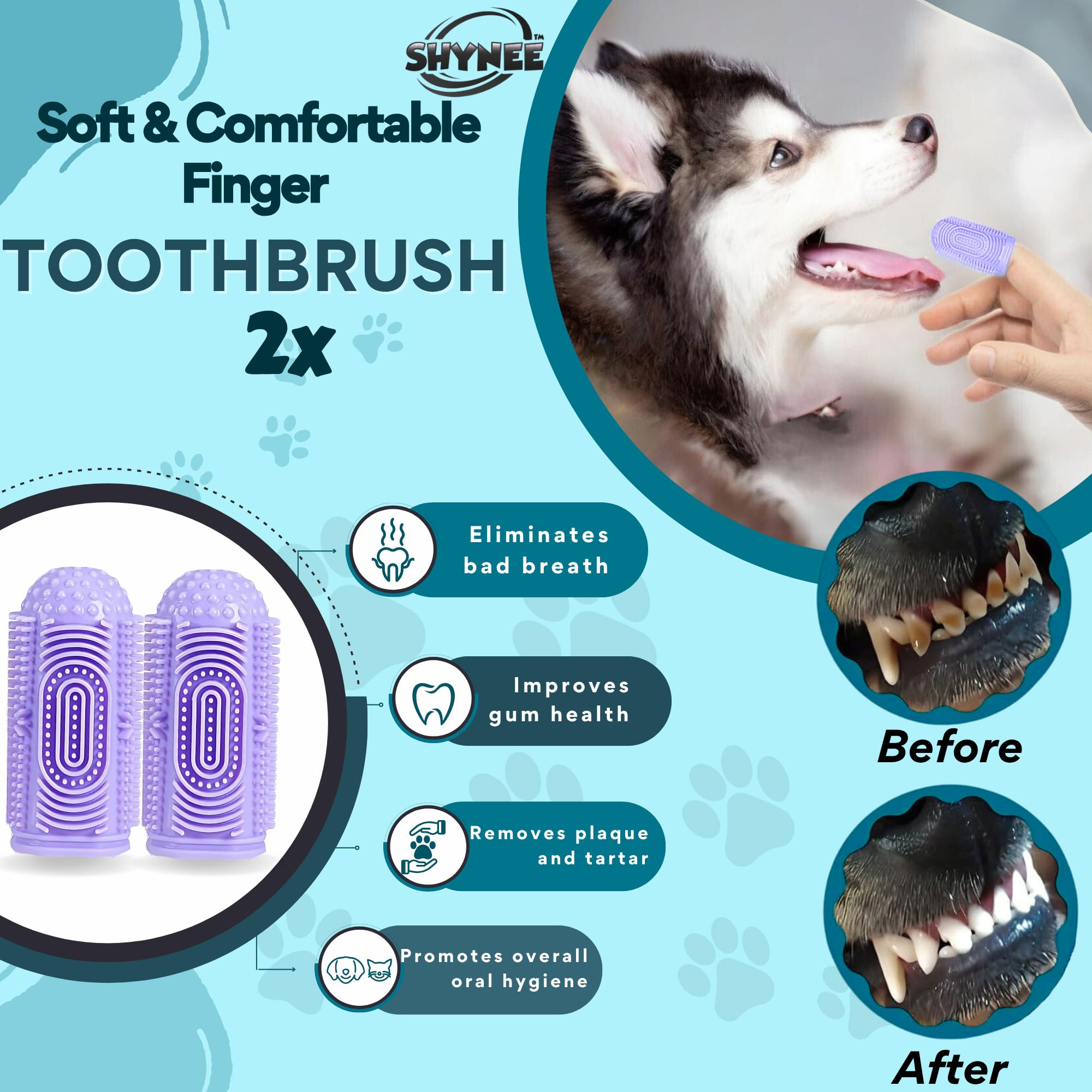 SHYNEE dog scrubber-massager handheld for quick baths.