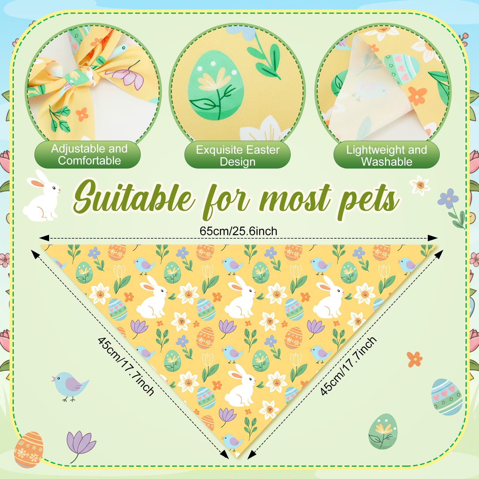 Shyyween Easter dog bandana with carrot pattern brightens party outfits