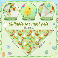 Shyyween Easter dog bandana Carrot pattern, playful accent for pet outfits.