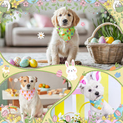 Shyyween Easter dog bandana multicolor design stands out on dogs