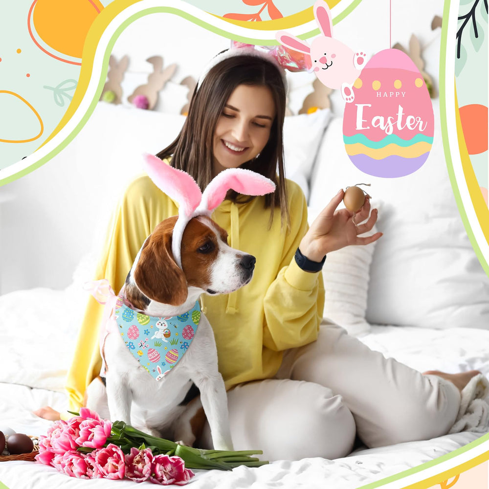 Shyyween Easter dog bandana soft polyester material for easy care