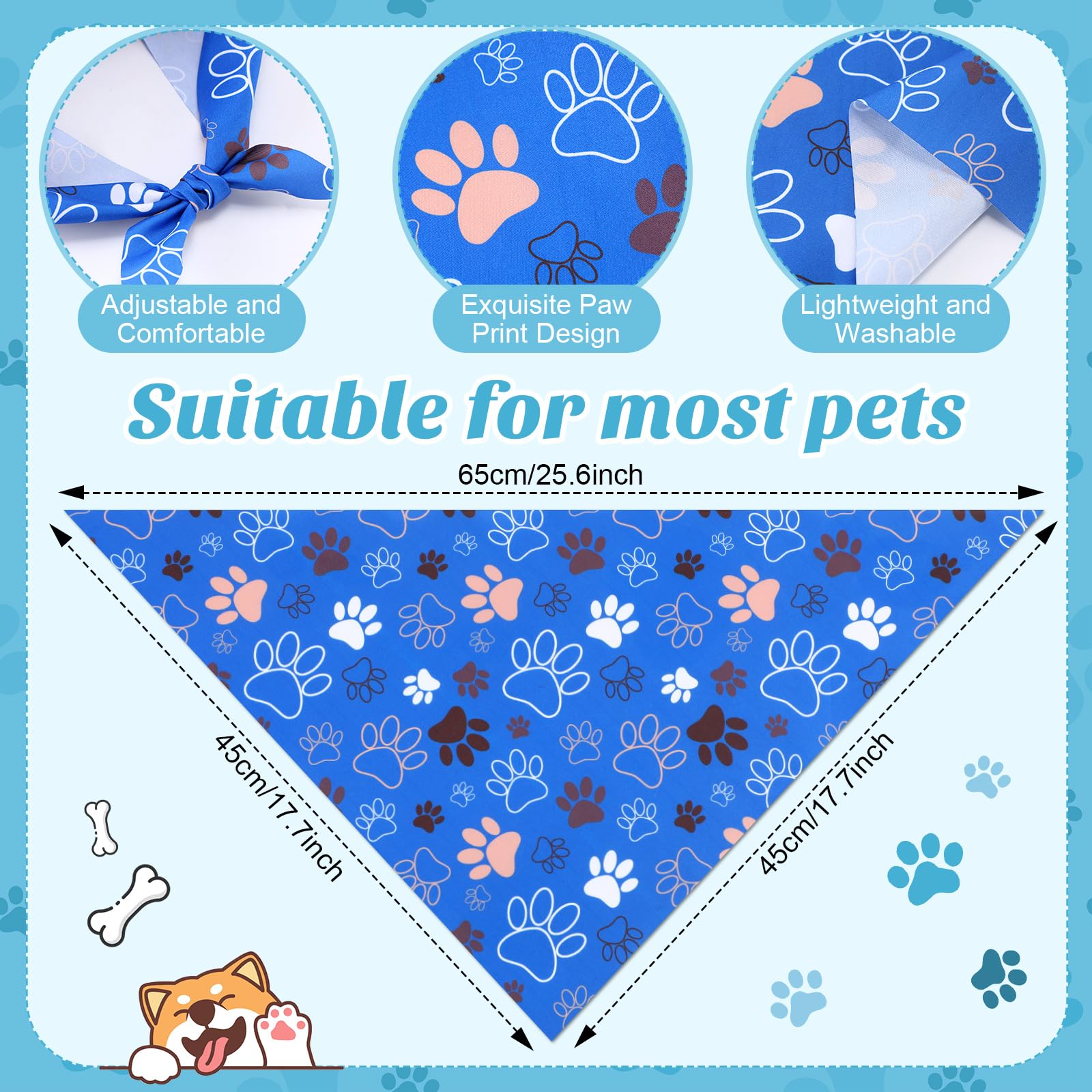 Shyyween adjustable-fit bandana stays comfy for dogs during parties and adventures.
