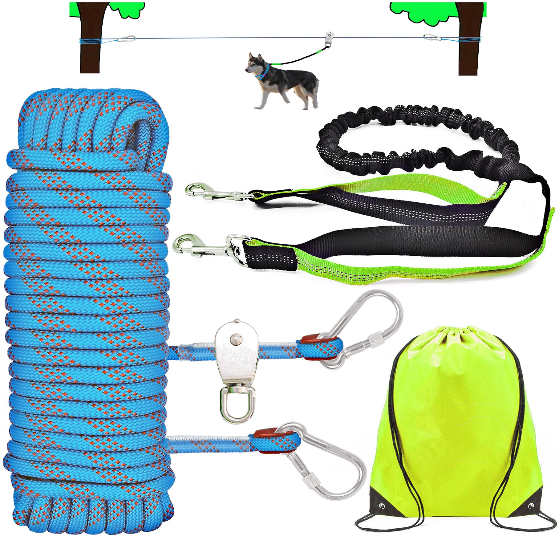 SIAELT dog runner pack includes bag for portable outdoor setups
