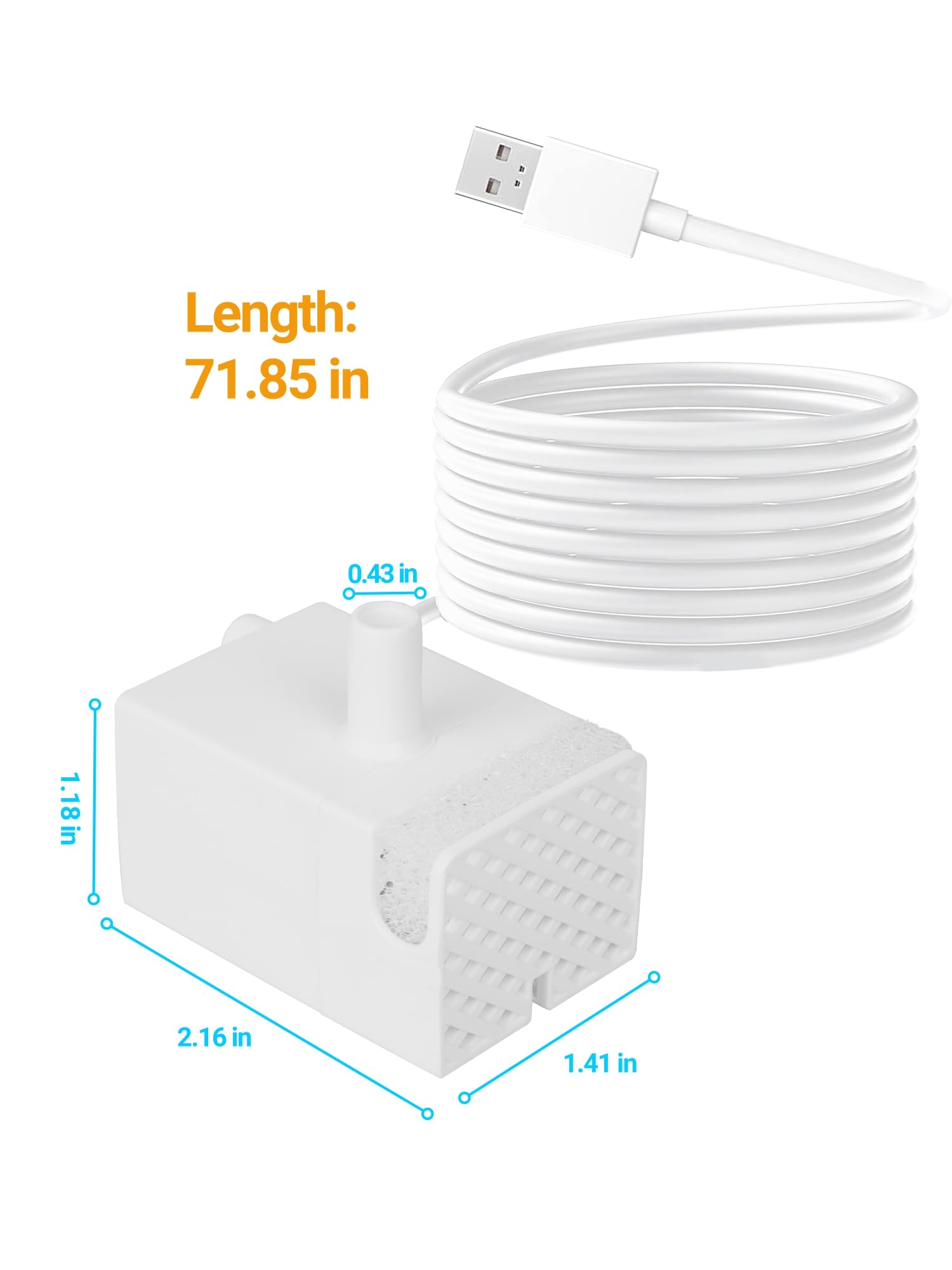 SIBAYS 15L dog water fountain pump USB connection, plug-and-play setup.