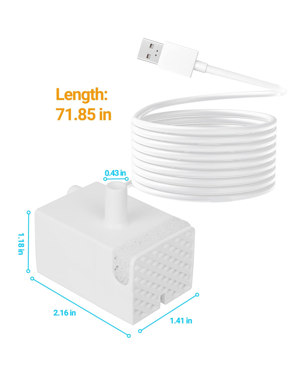 SIBAYS 15L dog water fountain pump USB connection, plug-and-play setup.