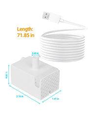 SIBAYS 15L dog water fountain pump USB connection, plug-and-play setup.