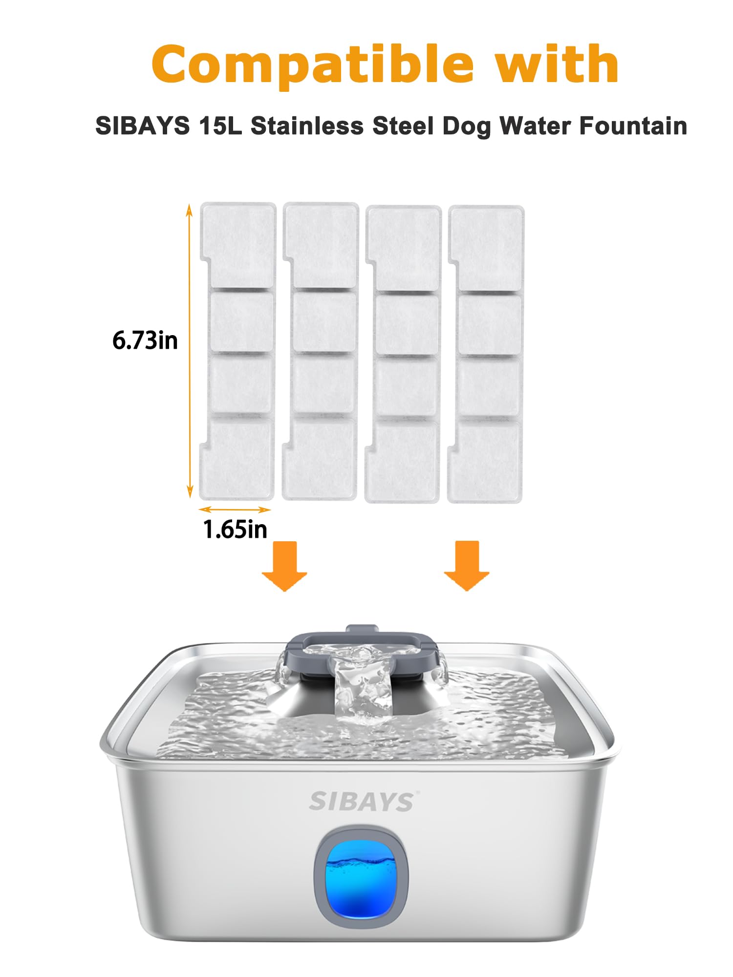 SIBAYS activated carbon filter helps reduce odors for pets