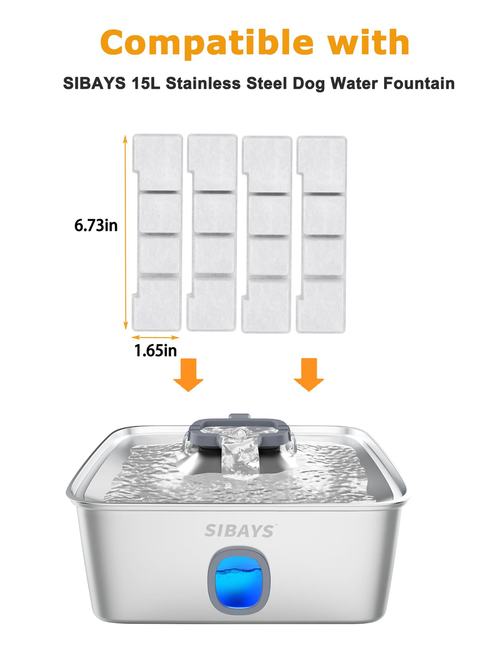 SIBAYS activated carbon filter helps reduce odors for pets