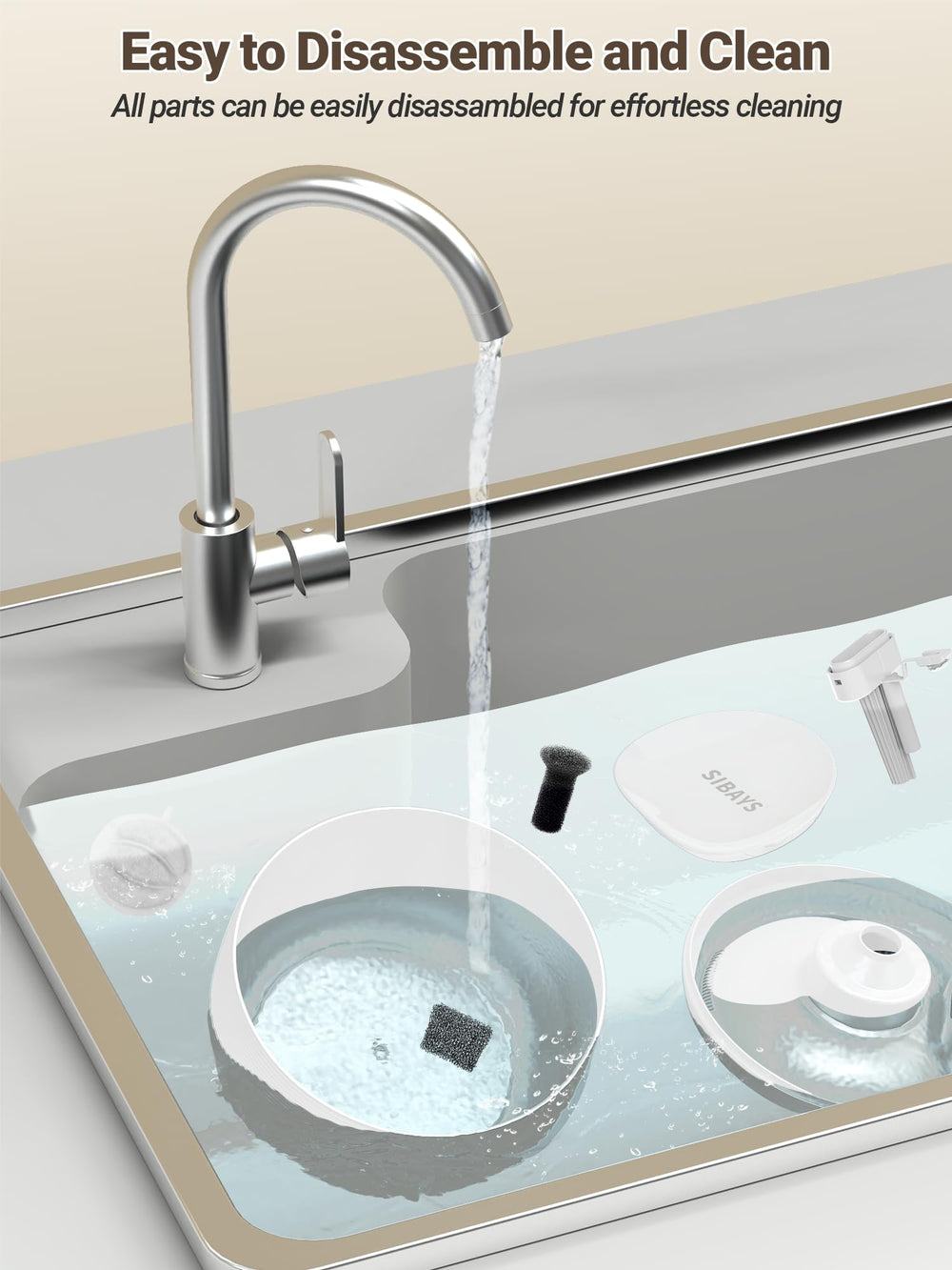 SIBAYS cat water fountain suitable for cats and small dogs in shared spaces.