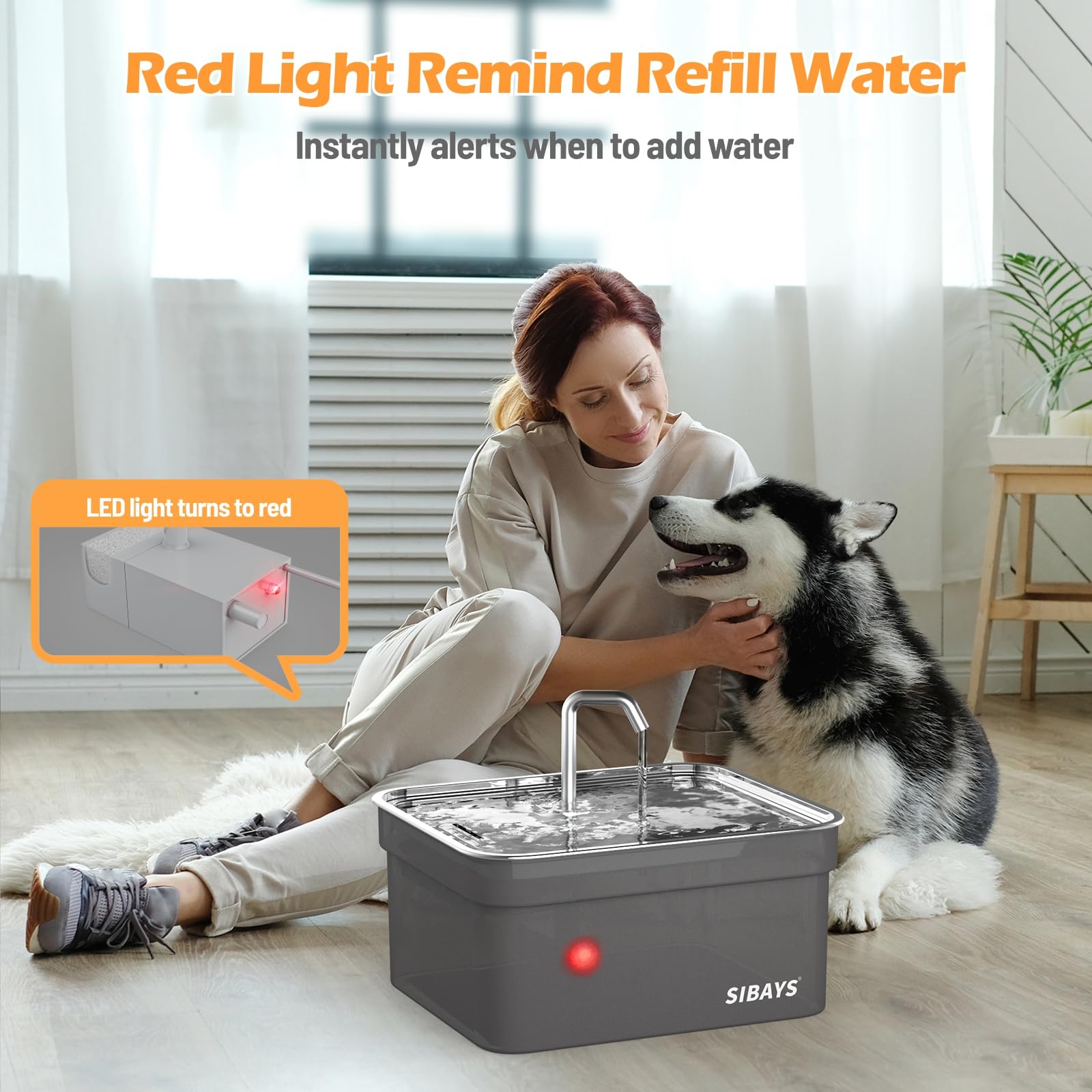 SIBAYS faucet and bubbling flow encourage drinking from multiple zones