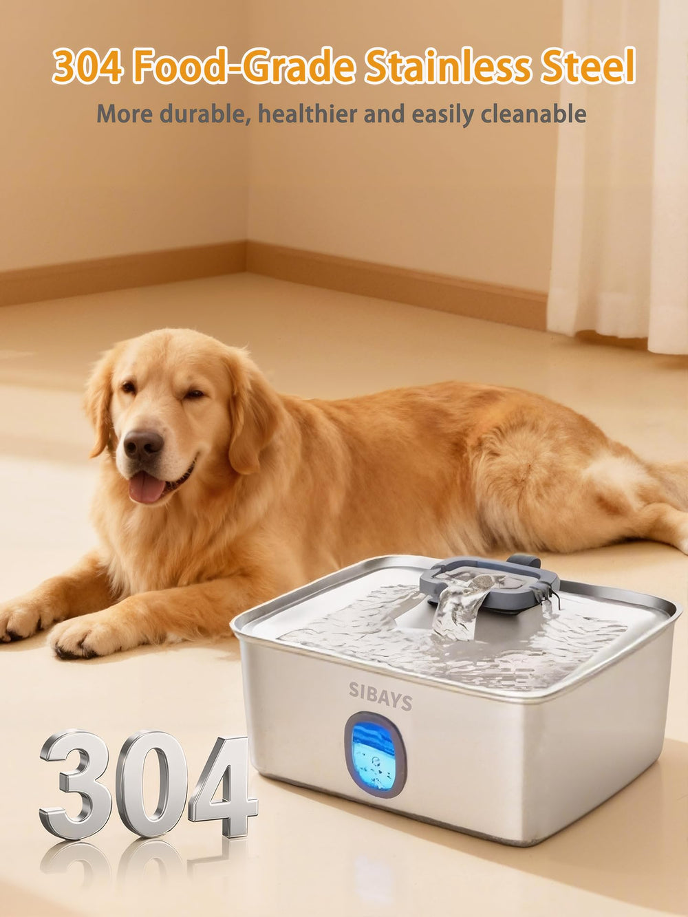 SIBAYS five-layer filtration keeps pet drinking water fresher