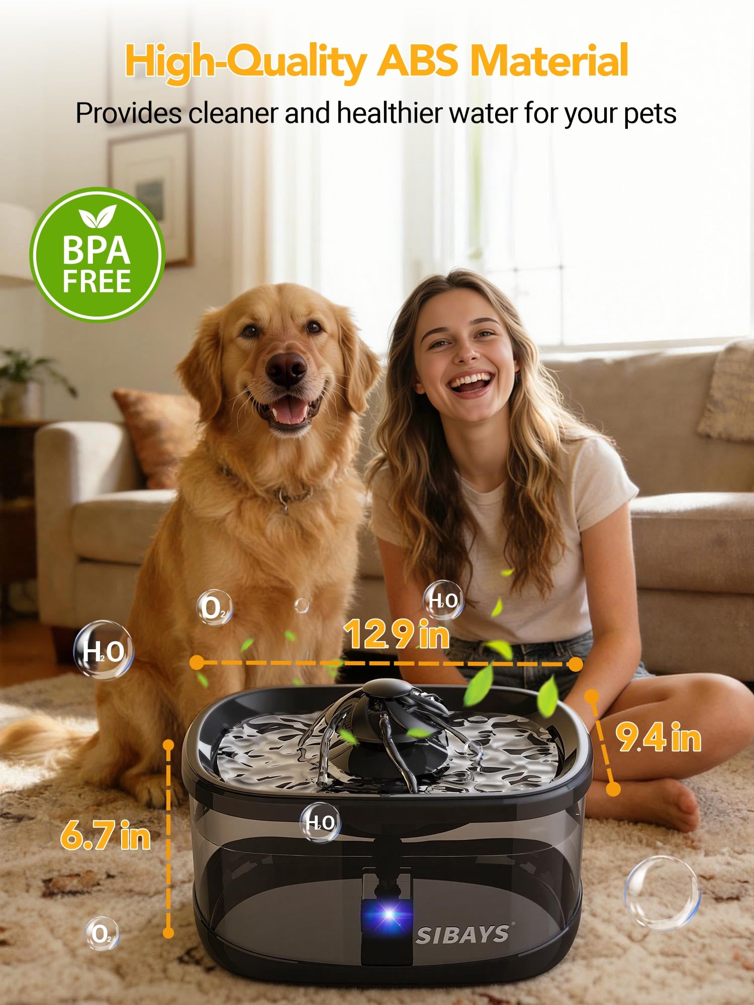 SIBAYS large-capacity bowl interior supports multi-pet households