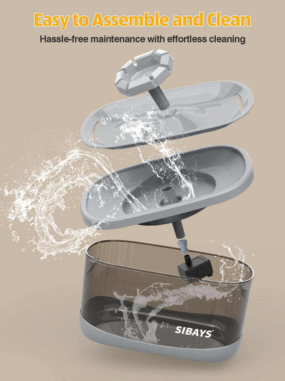 SIBAYS multi-pet fountain in home setting illustrates convenience.