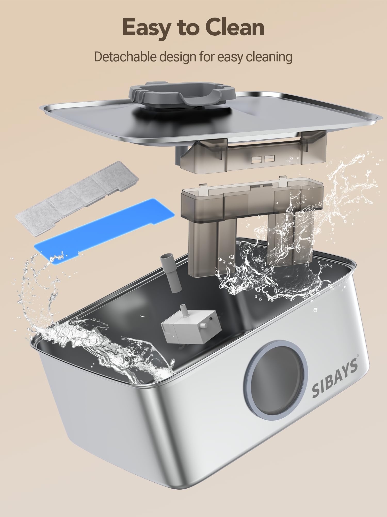 SIBAYS multi-pet water dispensing encourages shared drinking