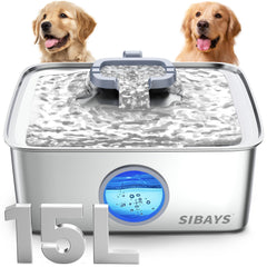 SIBAYS 4Gal fountain with a wide drinking area for multiple pets